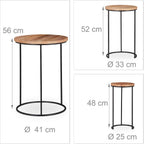 Nested Side Tables Round Tabletops 3 Sizes Metal (Set of 3)