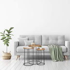 Nested Side Tables Round Tabletops 3 Sizes Metal (Set of 3)