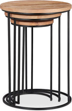 Nested Side Tables Round Tabletops 3 Sizes Metal (Set of 3)