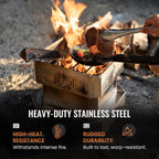Portable Fire Pit for Camping 11.8-Inch Collapsible Stainless