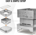 Portable Fire Pit for Camping 11.8-Inch Collapsible Stainless