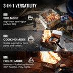 Portable Fire Pit for Camping 11.8-Inch Collapsible Stainless