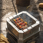 Portable Fire Pit for Camping 11.8-Inch Collapsible Stainless