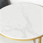 Nesting Side Tables Sintered Stone Top with Golden (Set of 2)