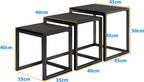 Nesting Coffee Table Stacking Metal Side Tables (Set of 3)