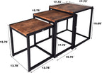 Nesting Coffee Table Stacking Metal Side Tables (Set of 3)