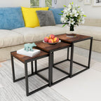 Nesting Coffee Table Stacking Metal Side Tables (Set of 3)