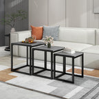 Nesting Coffee Table Stacking Metal Side Tables (Set of 3)