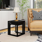 Nesting Coffee Table Stacking Metal Side Tables (Set of 3)