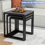 Nesting Coffee Table Stacking Metal Side Tables (Set of 3)