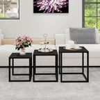 Nesting Coffee Table Stacking Metal Side Tables (Set of 3)