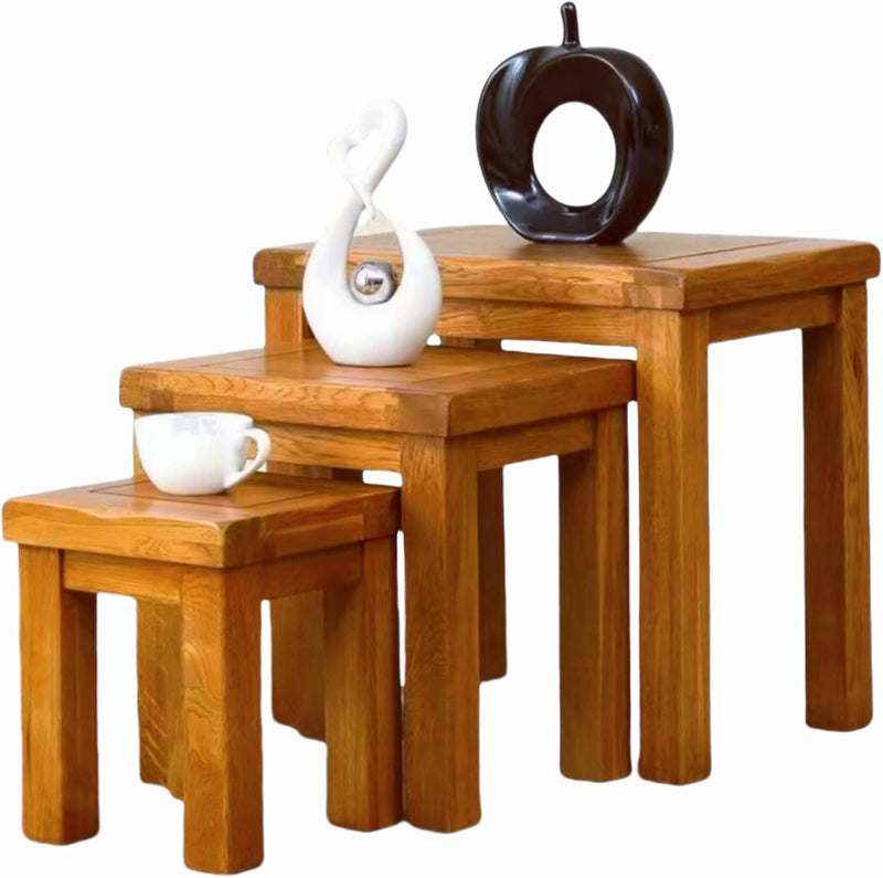 Nesting Table Solid Oak Nest of 3 Tables