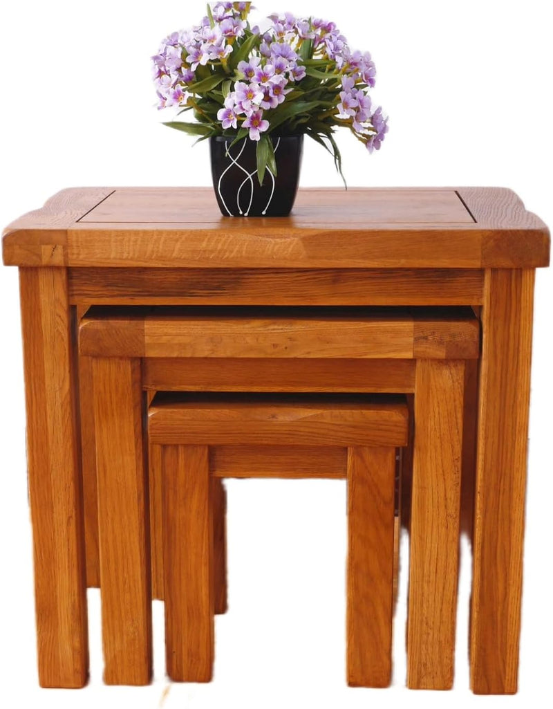 Nesting Table Solid Oak Nest of 3 Tables