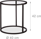 Nesting Tables Coffee Table with Glass Top Compact (Set of 2)