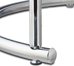 Nesting Tables Round Chrome Frame Modern Design Frosted (Set of 2)