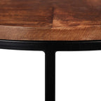 Nesting Tables Round Mango Wood Side Industrial Design (Set of 3)