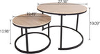 Nesting Tables Wood Coffee Table Round Farmhouse End (Set of 2)