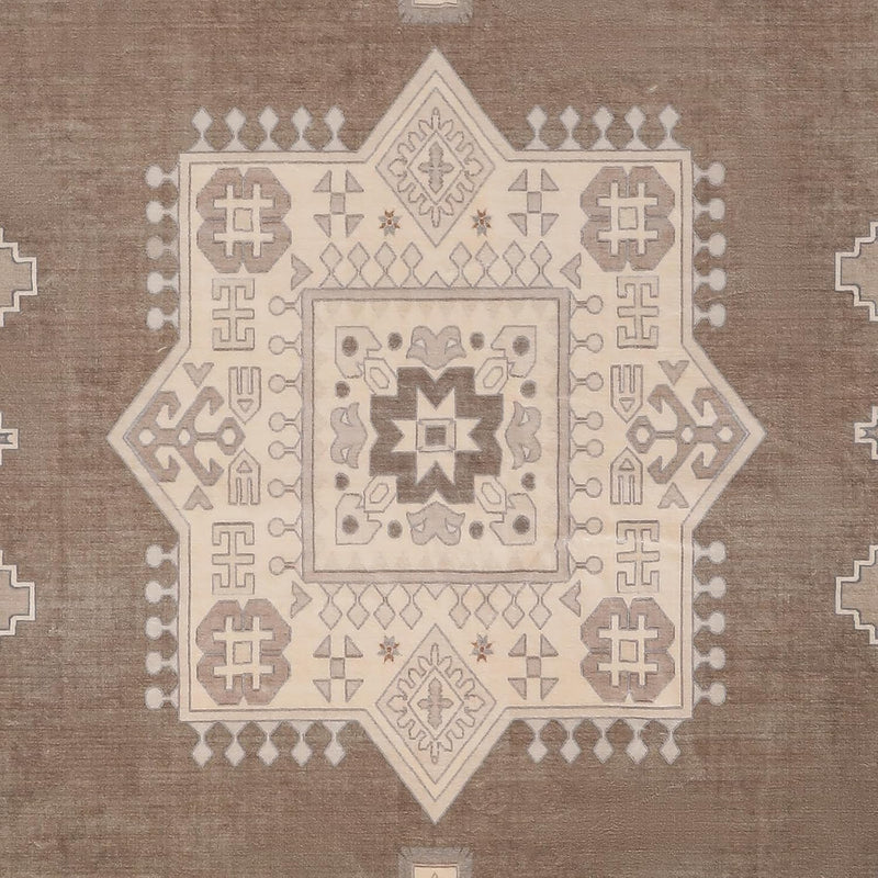 Neutral Warm Greige Area Rug Vintage Medallion