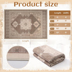 Neutral Warm Greige Area Rug Vintage Medallion