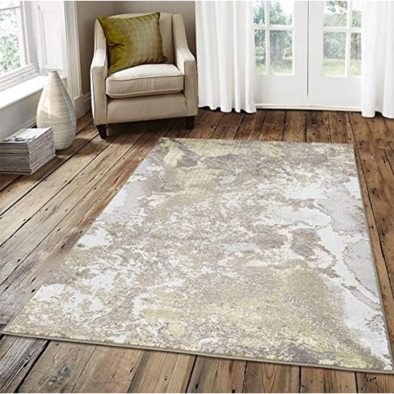 New Splash Marble Shimmer Sheen Effect Modern Rug