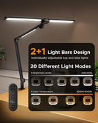 Ngteco LED Desk Lamp with Dual Head Light