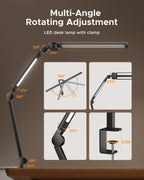 Ngteco LED Desk Lamp with Dual Head Light