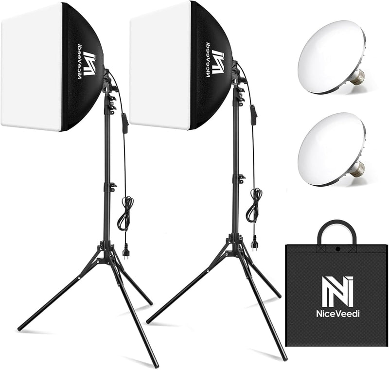 Photography Light Kit 5400K Softbox with 160CM Tripod