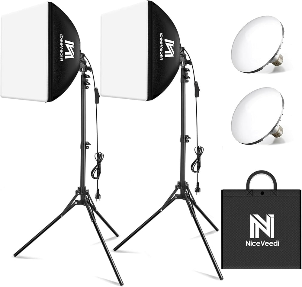 Niceveedi Photography Light Kit 5400K Softbox with 160CM