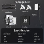 Niceveedi Photography Light Kit 5400K Softbox with 160CM