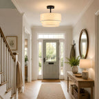 Nickel Semi Flush Ceiling Light for Living Room