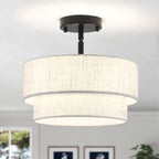 Nickel Semi Flush Ceiling Light for Living Room