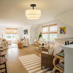 Nickel Semi Flush Ceiling Light for Living Room