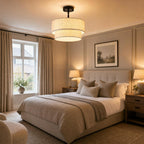 Nickel Semi Flush Ceiling Light for Living Room