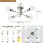 Nickel Sputnik Ceiling Light 8 Lights Chandeliers E27