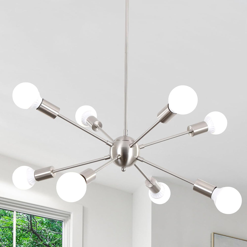 Nickel Sputnik Ceiling Light 8 Lights Chandeliers E27
