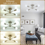 Nickel Sputnik Ceiling Light 8 Lights Chandeliers E27