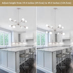 Nickel Sputnik Ceiling Light 8 Lights Chandeliers E27
