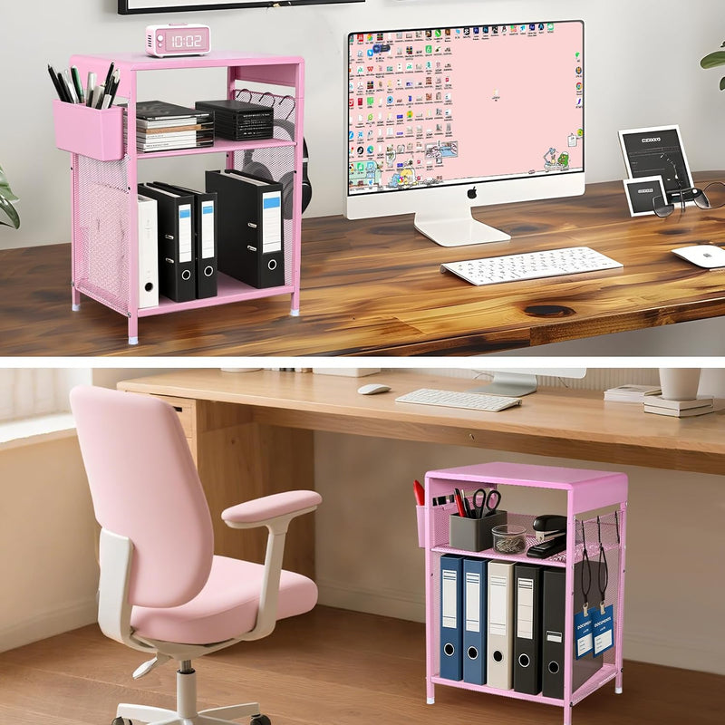 Nightstand End Table with Hooks and Holder Kids