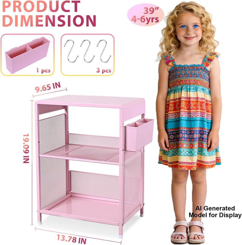 Nightstand End Table with Hooks and Holder Kids