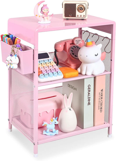 Nightstand End Table with Hooks and Holder Kids