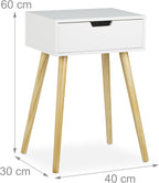 Nightstand Modern Scandinavian Design 1 Drawer for Boxspring