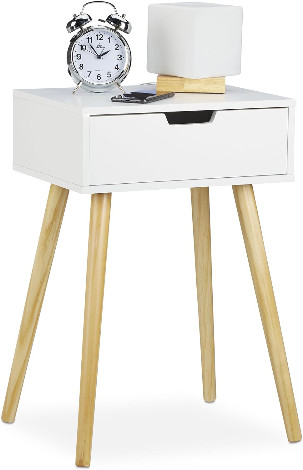 Nightstand Modern Scandinavian Design 1 Drawer for Boxspring