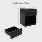 Nightstand Modern Wooden Bedroom Storage End Table (Set of 1)