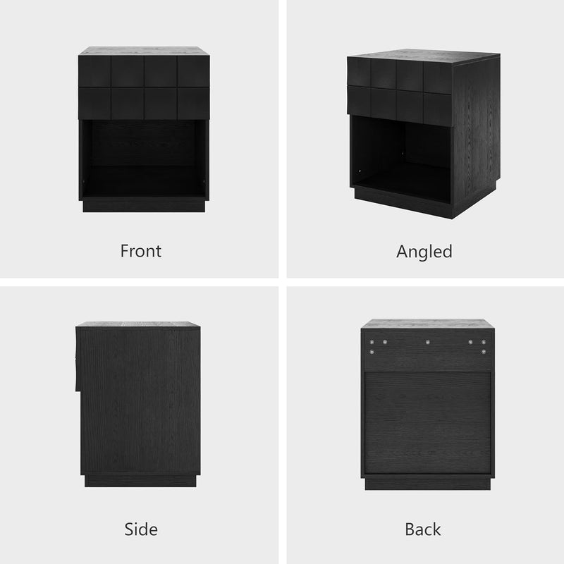 Nightstand Modern Wooden Bedroom Storage End Table (Set of 1)