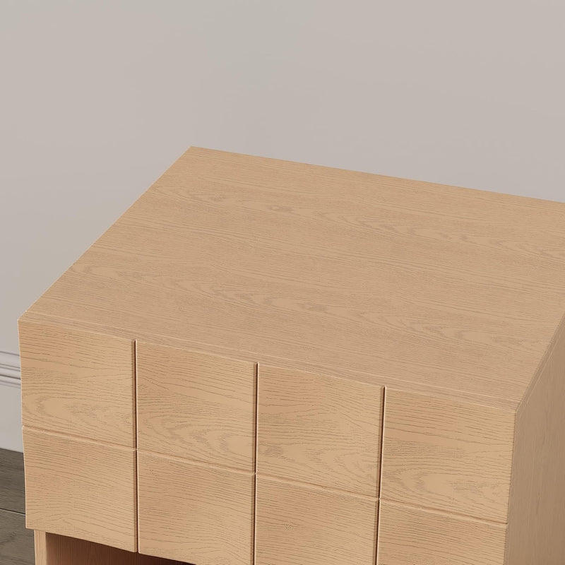 Nightstand Modern Wooden Bedroom Storage End Table (Set of 1)