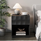 Nightstand Modern Wooden Bedroom Storage End Table (Set of 1)