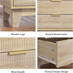 Nightstand with 3 Drawers Modern Bedside Tabls Wood