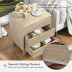 Nightstand with 3 Drawers Modern Bedside Tabls Wood