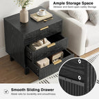 Nightstand with 3 Drawers Modern Bedside Tabls Wood