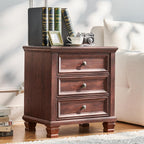 Nightstand with 3 Drawers Rustic Couch End Table